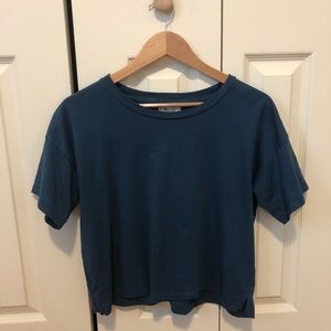 Madewell Crop Tee in Blue Hematite
